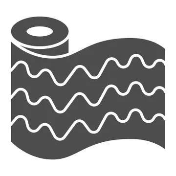 Wallpaper roll solid icon, house repair concept, Finishing wall materials sign Stock Illustration