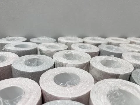 Wallpaper rolls in a hardware store Stock Photos