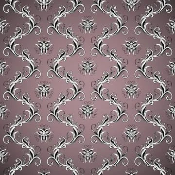 Wallpaper seamless brown pattern on dark background Stock Illustration
