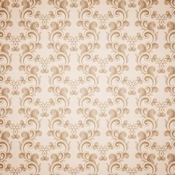 Wallpaper seamless brown pattern on light background Stock Illustration