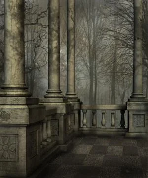 Wallpaper studio in the castle background Stock Illustration