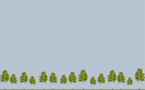 Wallpaper tree birch in springtime Stock Illustration