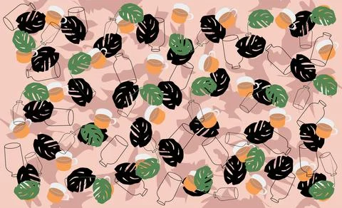Wallpaper. Wall Decor for interior home decoration. Stock-Illustration