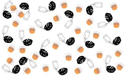 Wallpaper. Wall Decor for interior home decoration. Stockillustratie