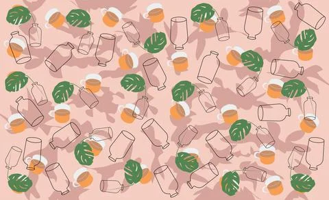 Wallpaper. Wall Decor for interior home decoration. Stockillustratie