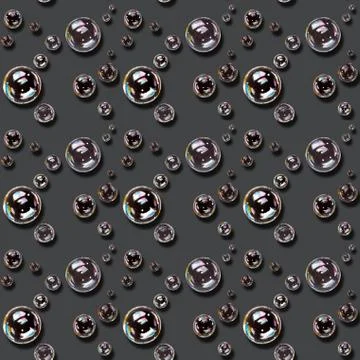 Wallpaper wrapping paper seamless pattern soap bubbles background black cutout Stockillustratie
