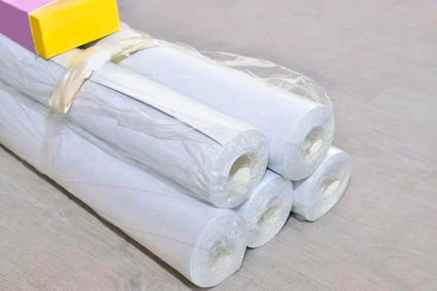 Wallpapering ( rolls of wallpaper ) Foto stock