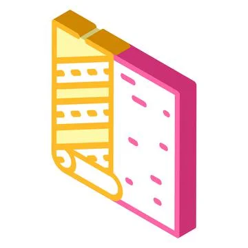 Wallpapering wall isometric icon vector illustration sign Stock Illustration