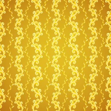 Wallpapper seamless golden pattern on light background Stock Illustration