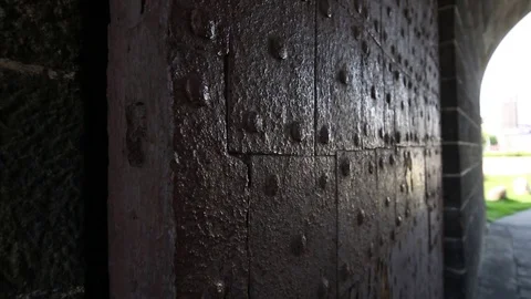 Walls and door inside of the North Gate of Taipei (Cheng-en Gate). Stock Footage