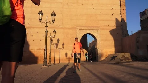 The walls and doors of Marrakech Stock Footage 123723886