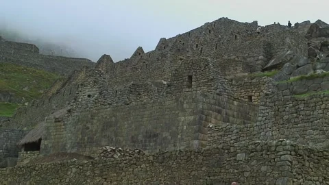 Walls and roofless building of Machu Picchu Video stock 305314243