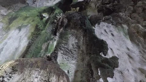Walls and vault inside Main Temple cave, Batu caves, Kuala Lumpur, Malaysia Stock Footage 196387437