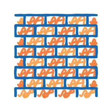 Walls building structure icon doodle illustration Ilustración de archivo