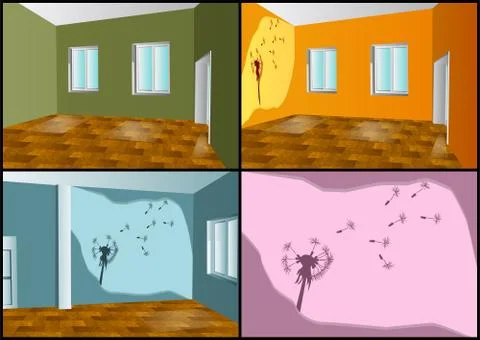 Walls decorating Stock Illustration