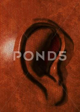 Walls have ears, conceptual artwork Stock Illustration