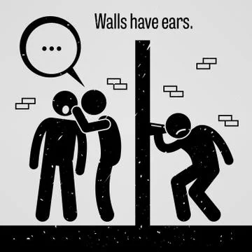 Walls have Ears Stock Illustration