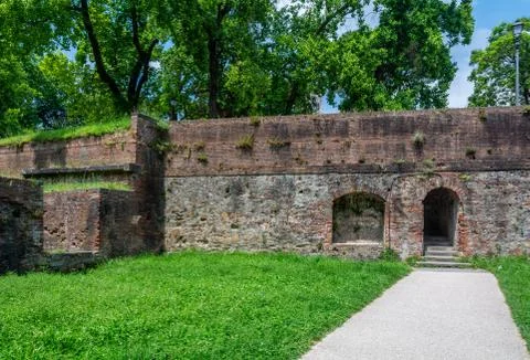 The walls of Lucca Stock Photos