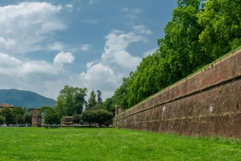 The walls of Lucca Stock Photos