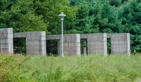 Walls with marble triangular patterns 스톡 사진