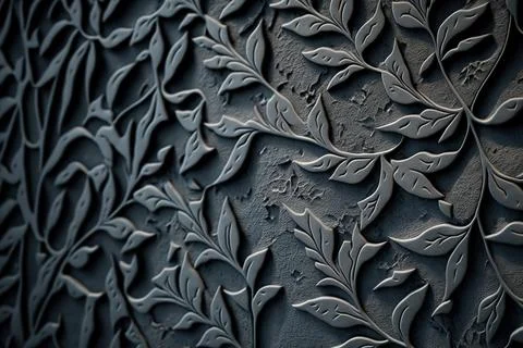 The wall's surface texture. Background with bulky ornamental gray plaster Stock Illustration