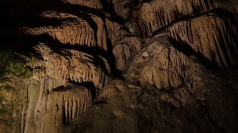 Walls of underground cavern slow tilt Stock Footage 85011992