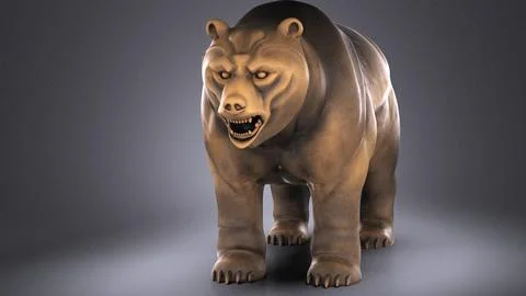 Wallstreet Bear Sculpture 3D Model