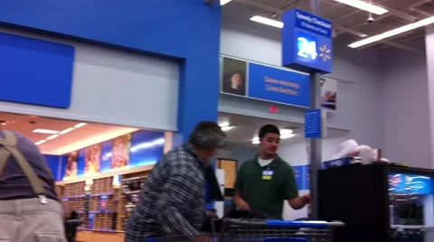 Walmart Checkout Line Stock Footage 917620