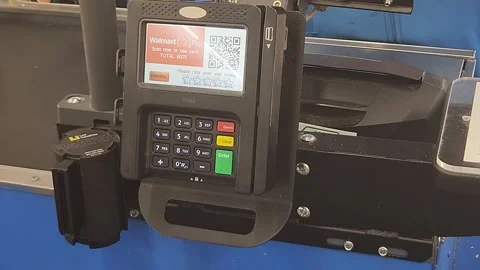 Walmart Credit Reader Machine Video stock 202280308