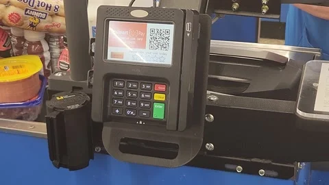 Walmart Credit Reader Machine Video stock 202280326