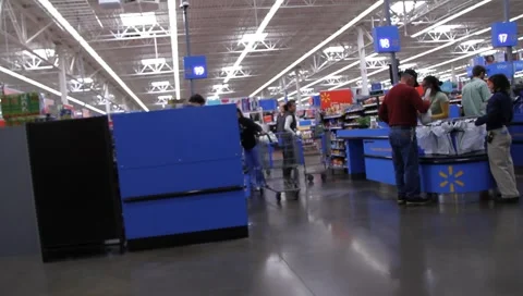 Walmart Customers Stock Footage 1632198