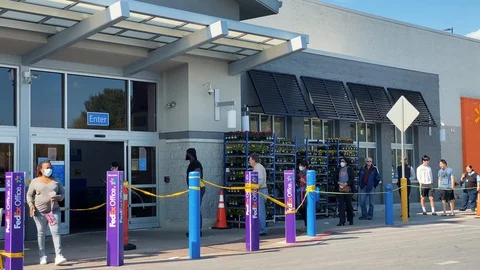 Walmart during COVID-19 Stock Footage 128247710