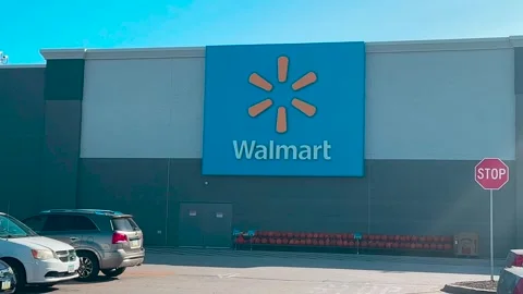 Walmart Exterior - Front of Store Stock Footage 252308250