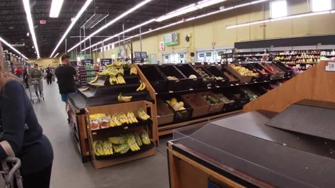 Walmart grocery store interior crowd of ... | Stock Video | Pond5