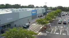 Walmart Supercenter Two Level Storefront Saugus Stock Footage