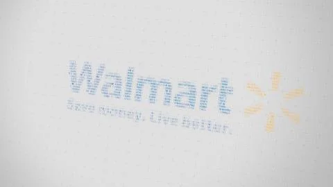 Walmart logo being made with many numbers. Digital business conceptual editorial Stockillustratie