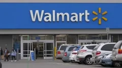 Walmart Supercenter Two Level Storefront Saugus Stock Footage