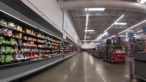 Walmart retail store interior covid-19 delta variant cheese section Stock Footage 161177859