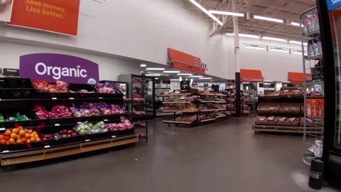 Walmart retail store interior with people covid-19 delta variant 5 Stock Footage 157791686