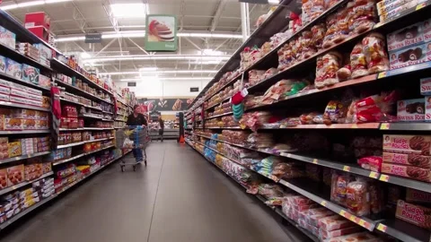 Walmart retail store interior with people covid-19 delta variant 8 Stock Footage 157791948