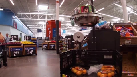 Walmart retail store interior with people covid-19 delta variant 12 Stock Footage 157792173
