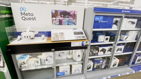 Walmart retail store Meta gear and playstation in electronics Stock Footage 322935503