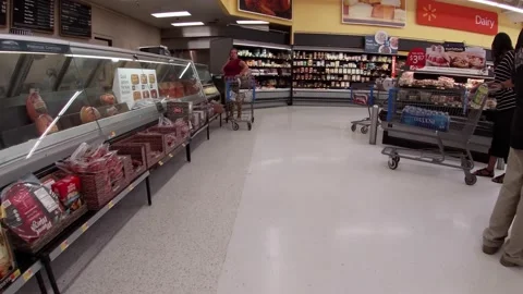 Walmart retail superstore interior Deli Stock Video Pond5