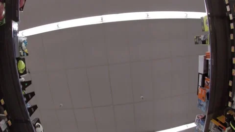 Walmart retail superstore interior pan of ceiling Stock Footage 158322316