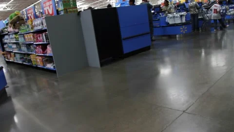 Walmart Shoppers Stock Footage 1627673