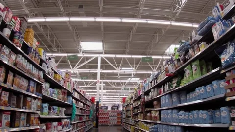 Walmart super center interior baking goods aisle Stock Footage 157659846