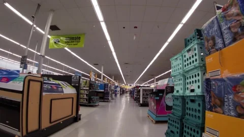 Walmart super center interior electronics area Stock Footage 157700426
