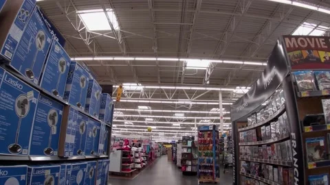 Walmart super center interior man and child Stock Footage 157659583
