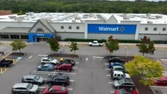 Walmart Supercenter Two Level Storefront Saugus Stock Footage