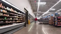 Walmart Supercenter two floors escalator, Stock Video